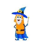 halloween tecknad serie siffra 1 i trollkarl magiker kostym vektor