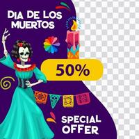 Tag von tot Besondere Angebot mit catrina Calavera vektor