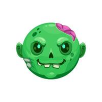 Karikatur Halloween Zombie Emoji, verfallen Gesicht vektor