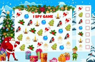 Weihnachten ich Spion Spiel Arbeitsblatt Kinder Vektor Rätsel