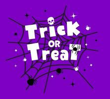 Trick oder behandeln Halloween Banner mit Spinnen vektor