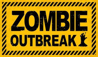 Zombie Ausbruch Warnung Vorsicht, Halloween Monster- vektor