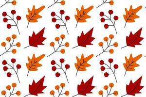 Vektor abstrakt nahtlos Muster mit Blätter und Zweige im modisch Herbst Schattierungen. glücklich das Erntedankfest