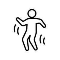 Tänzer Tanzen Symbol. Mensch Figur, Tanzen Bewegung. Gymnastik Aktivitäten zum Symbol Gesundheit und Fitness Gemeinschaft. Sport Symbol. Vektor Illustration Design.