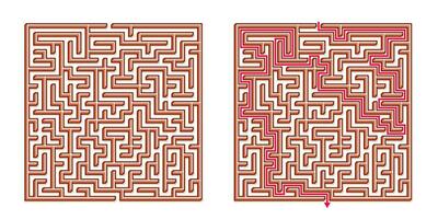 Vektor 3d isometrisch einfach Platz Matze - - Labyrinth mit inbegriffen Lösung. komisch lehrreich Verstand Spiel zum Koordinierung, Probleme lösen, Entscheidung Herstellung Kompetenzen prüfen.
