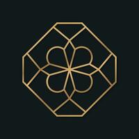 logotyp design i islamic och arabicum stil kombinerad med blommig och geometrisk mönster vektor