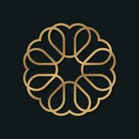 elegant abstrakt Blume Zier und Mandala Logo Design vektor