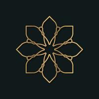 elegant Logo Design dekoriert mit abstrakt geometrisch Muster im Arabisch und islamisch Stil vektor