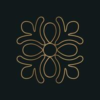 lyx logotyp mall med blommig mönster med geometrisk former vektor