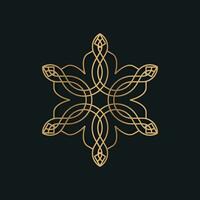 abstrakt Logo mit elegant Zier Gold Muster vektor