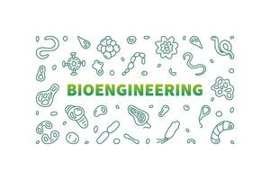 Biotechnik Vektor Wissenschaft Konzept horizontal Linie Banner - - bio Ingenieurwesen Illustration