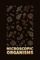 mikroskopisk organismer vektor mikrobiologi översikt vertikal baner - mikroorganismer illustration