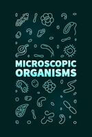 mikroskopisk organismer vektor bakteriologi begrepp linje färgad vertikal baner - mikroorganismer illustration