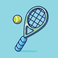 racket och boll tennis tecknad serie vektor illustration sport Utrustning begrepp ikon isolerat