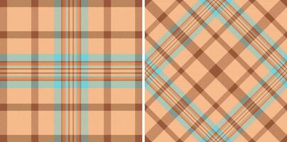 Stoff Textur Muster von Plaid Textil- Tartan mit ein nahtlos Hintergrund prüfen Vektor. vektor