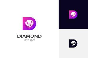 Brief d mit Diamant Innerhalb Logo Design zum Schmuck Logo Identität Symbol vektor