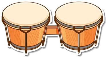 klistermärke bongos trumma musikinstrument vektor
