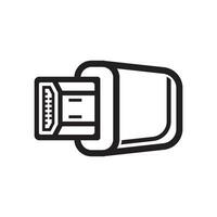 hdmi Hafen Linie Symbol Vektor. hdmi Hafen unterzeichnen. isoliert Kontur Symbol schwarz Illustration vektor