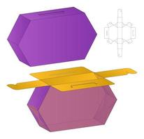 Box Verpackung gestanzte Vorlage Design 3D-Modell vektor