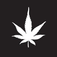 weiße Hanfblattsilhouette von Cannabis vektor