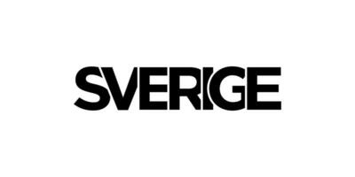 Schweden Emblem. das Design Eigenschaften ein geometrisch Stil, Vektor Illustration mit Fett gedruckt Typografie im ein modern Schriftart. das Grafik Slogan Beschriftung.