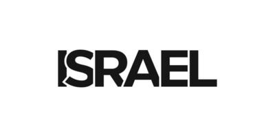 Israel emblem. de design funktioner en geometrisk stil, vektor illustration med djärv typografi i en modern font. de grafisk slogan text.