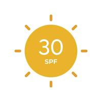 spf linje ikon vektor. 30 Sol skydd symboler för solkräm eller Solskydd Produkter. för kosmetisk förpackning vektor