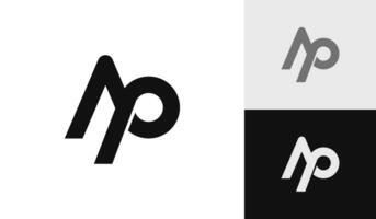 brev ap första monogram logotyp design vektor