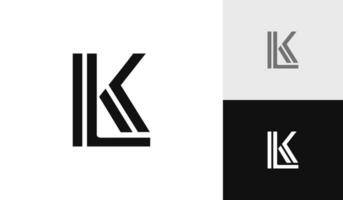 Brief kl Initiale Monogramm Logo Design vektor