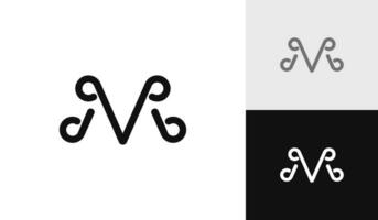 brev mv dekorativ logotyp design vektor