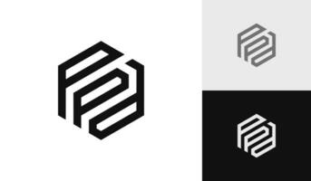 Brief ppd Hexagon Logo Design vektor