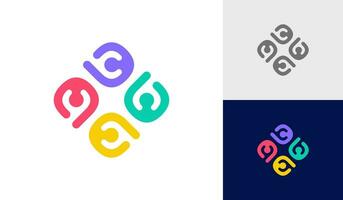 gemenskap människor, social gemenskap, abstrakt mänsklig familj logotyp design vektor