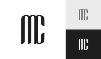brev mc första monogram logotyp design vektor