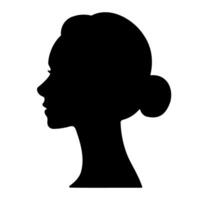 Frau Kopf Silhouette Profil. Vektor Illustration