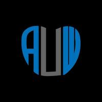 auw brev logotyp kreativ design. auw unik design. vektor