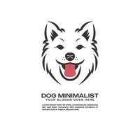 enkel hund huvud logotyp minimalistisk vektor