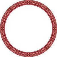 vektor röd ram, gräns, kinesisk prydnad. mönstrad cirkel, ringa av de människors av öst Asien, korea, malaysia, Japan, singapore, thailand