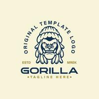 gorilla karaktär logotyp, gorilla logotyp mall vektor