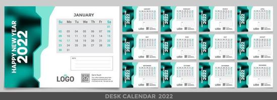 Tischkalender 2022 Planer Corporate Template Design Set vektor