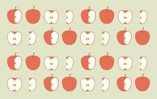 äpple designmönster som skärs lite efter lite. vektor