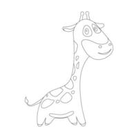 giraff, färg sida för ungar, vektor illustration