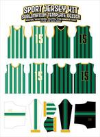 Grün Streifen Linien Jersey Design Sportbekleidung Layout Vorlage vektor