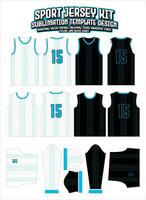 Blau Kurven Gliederung Jersey Design Sportbekleidung Layout Vorlage vektor