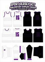 violett Kurven Gliederung Jersey Design Sportbekleidung Layout Vorlage vektor