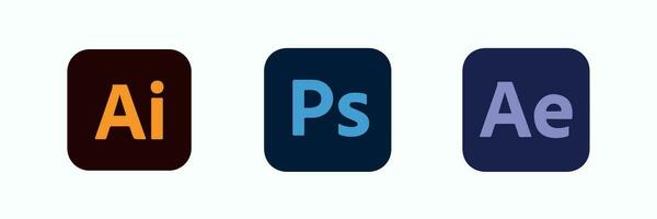 Adobe Logos Symbol Satz, Illustrator, Photoshop, nach Auswirkungen vektor