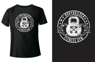 kroppsbyggare kondition Gym t-shirt design vektor