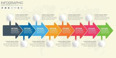 Business-Infografiken mit Pfeil-Stil-Vektor-Illustration. vektor