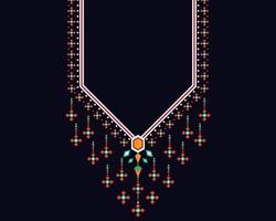 geometriska etniska orientaliska mönster. halsband broderi design. vektor