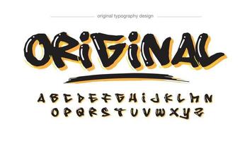 svart och gul pensel graffiti typografi vektor