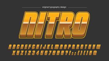 goldene 3D-Sport-Metallic-Typografie vektor